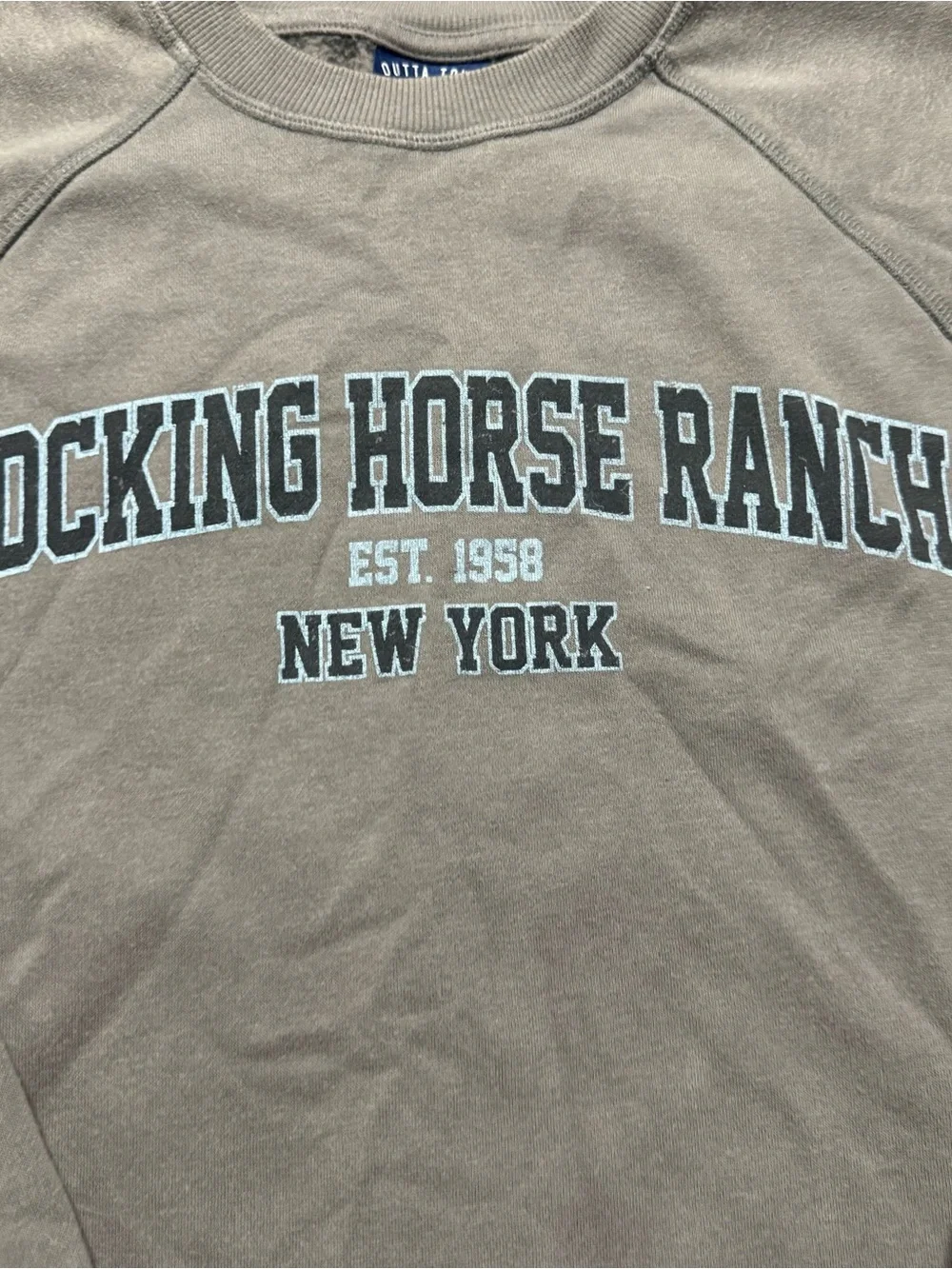 Outta Town Rocking Horse Ranch New York Crewneck Sweatshirt Gray Pullover